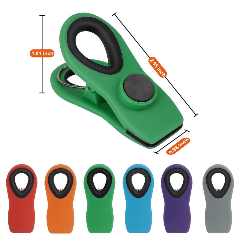 TACGEA Chip Clips  Magnetic Bag Clips with Air Tight Seal for Food Storage  12 Pieces  Multicolor - Image 2